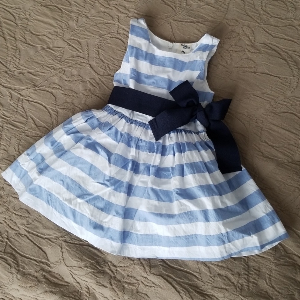 9 months Oshkosh Blue and White Striped Dress